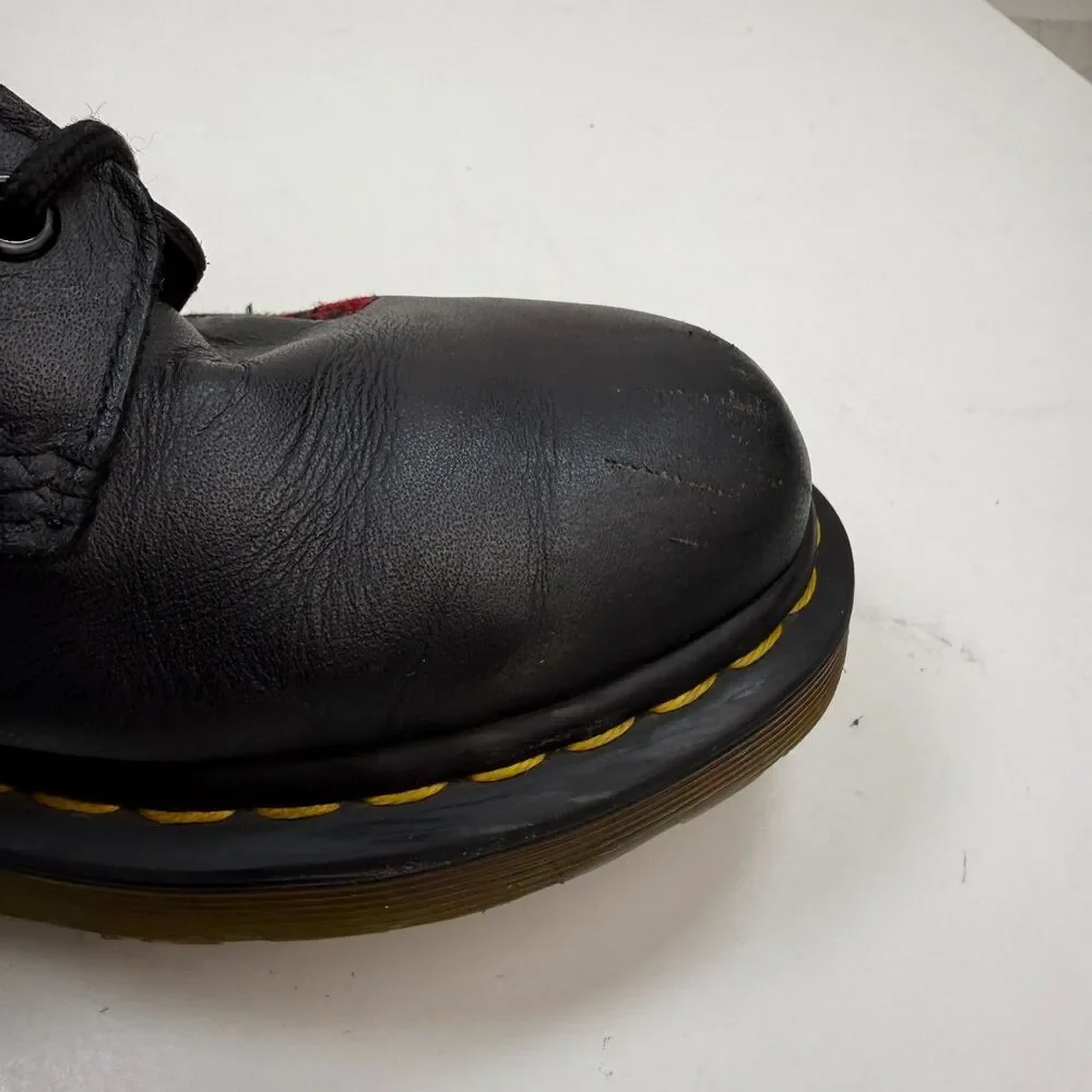 Dr Martens 1460 W Vonda Boots Women’s Size 9 Black Roses Floral Embroidered